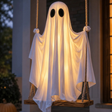 5FT Hanging Ghost Swing with LED Lights Halloween Outdoor Decoration