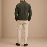 Men’s Suede Jacket – Vintage Zip-Up Casual Style