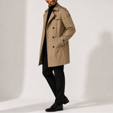 Men’s Trench Coat Jacket – Double-Breasted Smart Casual Style