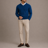 Men’s V-Neck Sweater – Classic Knit Long Sleeve Pullover