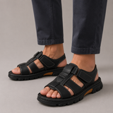 Men’s Vegan Leather Outdoor Sandals – Anti-Slip Comfort with Rugged Sole